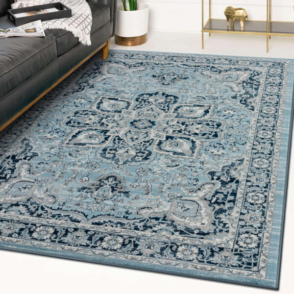 68889d1200d261fd9013eb3915d12ae5a54c534e0b0d408b78012.jpg LUXE WEAVERS Olimpia Collection 5940 Blue 8x10 Oriental Floral Area Rug