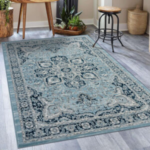 68889d195b4f47f147d6e84301042ddb66a699dccd46531b8247c.jpg LUXE WEAVERS Olimpia Collection 5940 Blue 8x10 Oriental Floral Area Rug