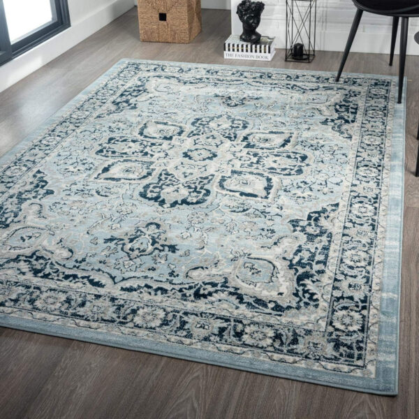 68889d2440e68d8ef63fe0cae0c15bdab2748bcb5385b393eff53.jpg LUXE WEAVERS Olimpia Collection 5940 Blue 8x10 Oriental Floral Area Rug
