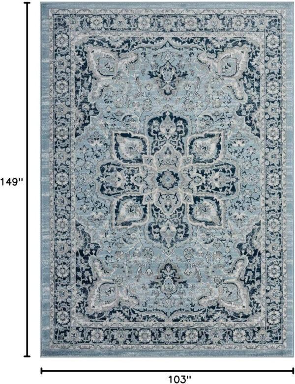 68889d295c7d4a079cb09f880bb0b4e18cf5b1e222b6942bb42ed.jpg LUXE WEAVERS Olimpia Collection 5940 Blue 8x10 Oriental Floral Area Rug