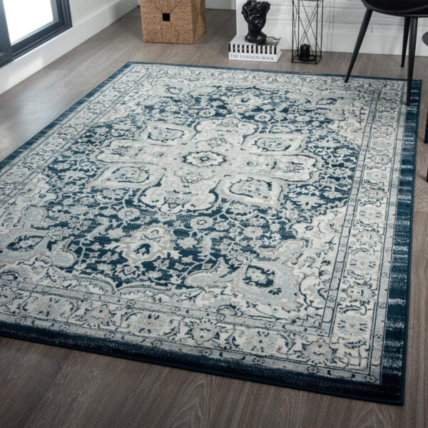 68889d4dee0a6e9f5af7cd38eb2b07ee3d50f3777d4902acb36da.jpg LUXE WEAVERS Olimpia Collection 5940 Blue 8x10 Oriental Floral Area Rug