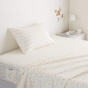 Amazon Basics Soft Microfiber 4-Piece Bed Sheet Set with Elastic Side Pockets, Full, Black Grid, Geometric