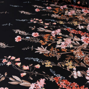 MAG 3pcs Black Floral Bed Sheet,Microfiber Flower Bedding Sheet Set,Boho Bedding Sheet Set with 1 Fitted Sheet and 2 Pillowcases,14 Inches Deep (Black, Queen)