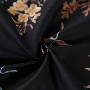 MAG 3pcs Black Floral Bed Sheet,Microfiber Flower Bedding Sheet Set,Boho Bedding Sheet Set with 1 Fitted Sheet and 2 Pillowcases,14 Inches Deep (Black, Queen)