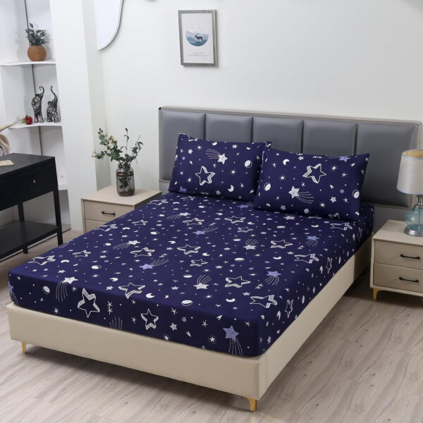 MAG 3pcs Black Floral Bed Sheet,Microfiber Flower Bedding Sheet Set,Boho Bedding Sheet Set with 1 Fitted Sheet and 2 Pillowcases,14 Inches Deep (Black, Queen)