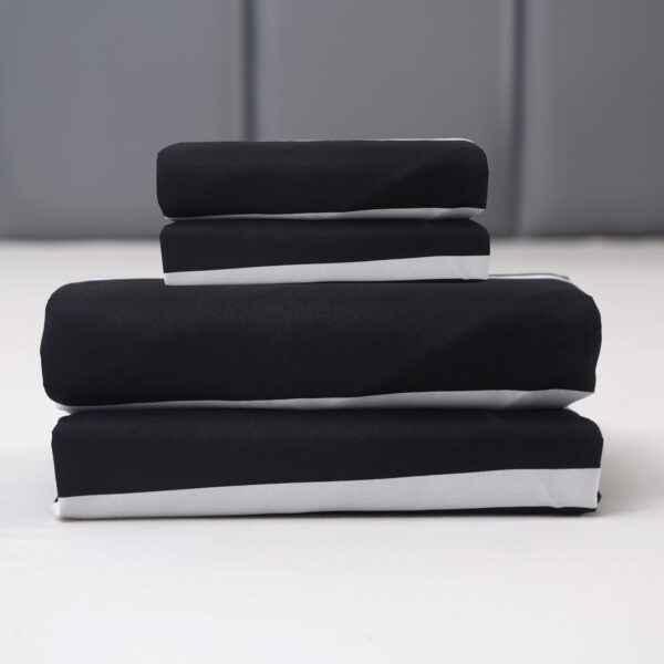 MAG 3pcs Black Floral Bed Sheet,Microfiber Flower Bedding Sheet Set,Boho Bedding Sheet Set with 1 Fitted Sheet and 2 Pillowcases,14 Inches Deep (Black, Queen)