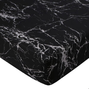 MAG 3pcs Black Floral Bed Sheet,Microfiber Flower Bedding Sheet Set,Boho Bedding Sheet Set with 1 Fitted Sheet and 2 Pillowcases,14 Inches Deep (Black, Queen)