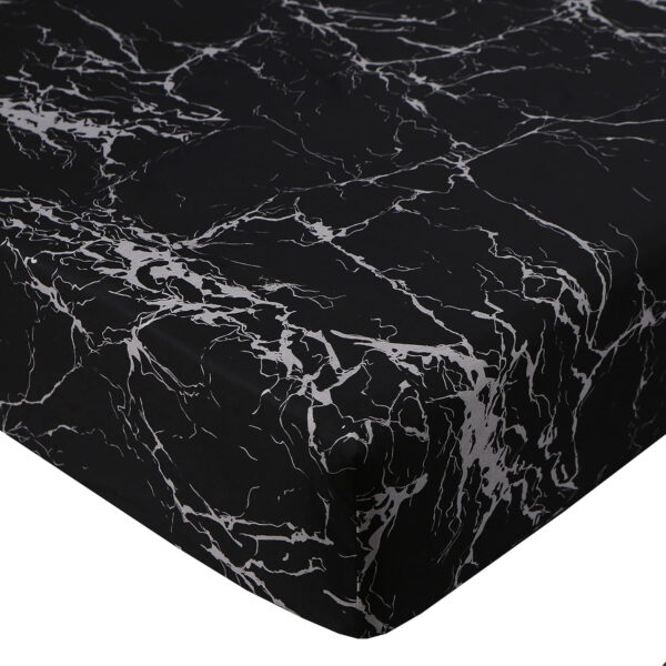 MAG 3pcs Black Floral Bed Sheet,Microfiber Flower Bedding Sheet Set,Boho Bedding Sheet Set with 1 Fitted Sheet and 2 Pillowcases,14 Inches Deep (Black, Queen)
