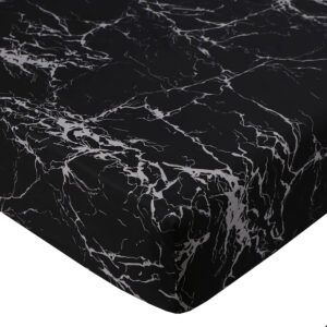 MAG 3pcs Black Floral Bed Sheet,Microfiber Flower Bedding Sheet Set,Boho Bedding Sheet Set with 1 Fitted Sheet and 2 Pillowcases,14 Inches Deep (Black, Queen)