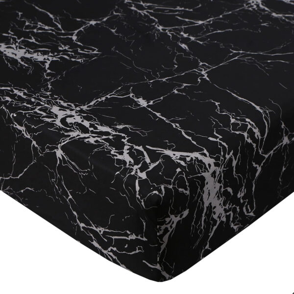 MAG 3pcs Black Floral Bed Sheet,Microfiber Flower Bedding Sheet Set,Boho Bedding Sheet Set with 1 Fitted Sheet and 2 Pillowcases,14 Inches Deep (Black, Queen)