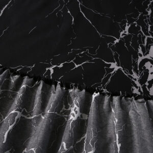 MAG 3pcs Black Floral Bed Sheet,Microfiber Flower Bedding Sheet Set,Boho Bedding Sheet Set with 1 Fitted Sheet and 2 Pillowcases,14 Inches Deep (Black, Queen)