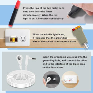 6888a8385624ddf9a0712fd652b0b263d44c5138eb59cc0c1bac4.jpg Grounding Sheets King, 90% Organic Cotton+ 10% Pure Silver Fiber,Grounded Bed Sheet Kit, Deep Pocket Grounded Bed Sheet, Relieves Pain - Used for Healthy Sleep Therapy (Gray, King)