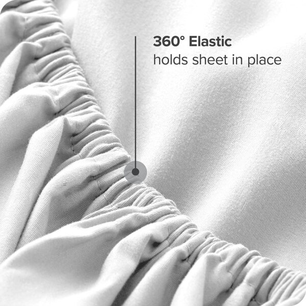 King Size Bedding Set | 4 Piece Bed Sheet Set | Easy Fit Deep Pockets Elastic Sheet with Flat Sheet & Pillowcases| Extra Soft & Wrinkle Free Sheets | Shrinkage & Fade Resistant [White]