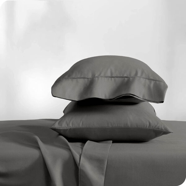King Size Bedding Set | 4 Piece Bed Sheet Set | Easy Fit Deep Pockets Elastic Sheet with Flat Sheet & Pillowcases| Extra Soft & Wrinkle Free Sheets | Shrinkage & Fade Resistant [White]