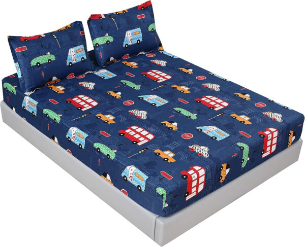 MAG 3 Pcs Cars Sheets Transportation Vehicle Twin Sheets Boys Sheet Set,for Kids,Teens and Car Lovers,Twin Boy Sheet Set Cars,1 Fitted Sheet and 2 Pillowcase.