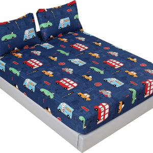 MAG 3 Pcs Cars Sheets Transportation Vehicle Twin Sheets Boys Sheet Set,for Kids,Teens and Car Lovers,Twin Boy Sheet Set Cars,1 Fitted Sheet and 2 Pillowcase.