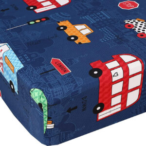 MAG 3 Pcs Cars Sheets Transportation Vehicle Twin Sheets Boys Sheet Set,for Kids,Teens and Car Lovers,Twin Boy Sheet Set Cars,1 Fitted Sheet and 2 Pillowcase.