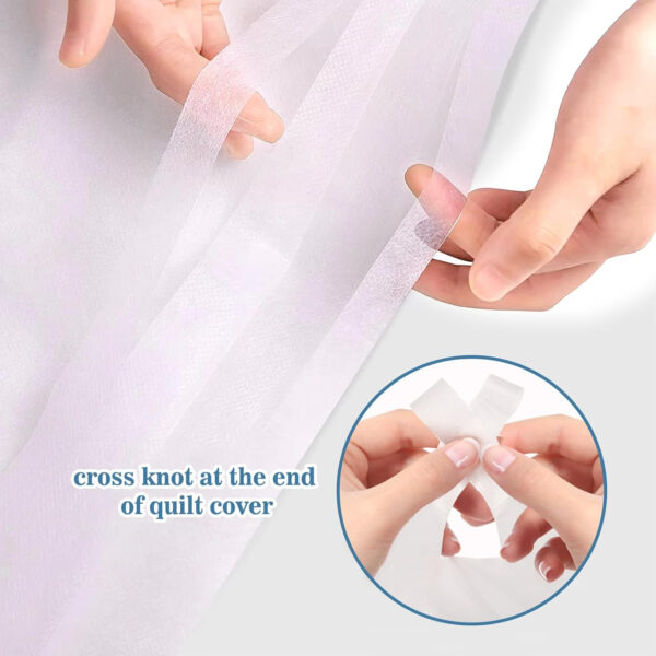 6888a8f662b1240202882e7b04c62b5baebce23fac82afb05b325.jpg 4pcs Superior Disposable Travel Bedset Ready-to-Use Large Size Bed Linens Including One Bedsheet, One Quilt Cover, Two Pillowcases, Portable Bedding Set Breathable for Hotel Camping Trip Hospital