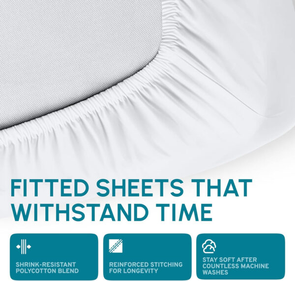 White Classic Twin Flat Sheets 3 Pack, White Cotton Flat Bed Sheet 66x104 Inches, 200 Thread Count Hospital Bed Sheets