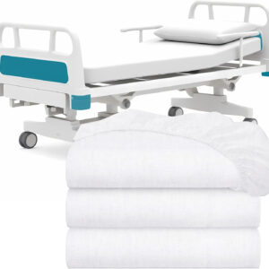 White Classic Twin Flat Sheets 3 Pack, White Cotton Flat Bed Sheet 66x104 Inches, 200 Thread Count Hospital Bed Sheets
