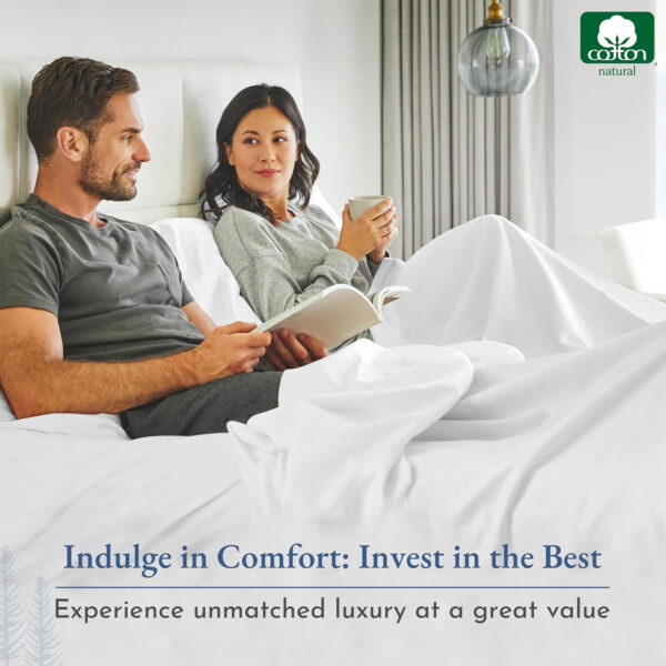 California Design Den Luxury 800 Thread Count, Natural 100% Cotton Sheets for Queen Size Bed Set - Hotel Quality Sheets with Deep Pockets, Durable, Cooling & Softer Than Egyptian Cotton - Pearl White