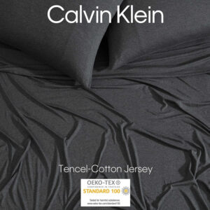 6888ab19891ab4acecad57539982514377baafaa59ff6a556784d.jpg Calvin Klein - Queen Bed Sheets, Cotton Melange Jersey Bedding Set with Matching Pillowcases, Deep Pockets, Oeko-Tex Certified (Modern Cotton Gunmetal Grey)