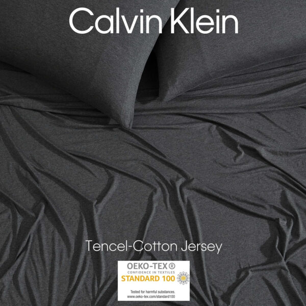 6888ab19891ab4acecad57539982514377baafaa59ff6a556784d.jpg Calvin Klein - Queen Bed Sheets, Cotton Melange Jersey Bedding Set with Matching Pillowcases, Deep Pockets, Oeko-Tex Certified (Modern Cotton Gunmetal Grey)