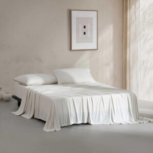 6888ab257349e073116b15fa602cd694dea3f420bd8d0ed5232ba.jpg Calvin Klein - Queen Bed Sheets, Cotton Melange Jersey Bedding Set with Matching Pillowcases, Deep Pockets, Oeko-Tex Certified (Modern Cotton Gunmetal Grey)