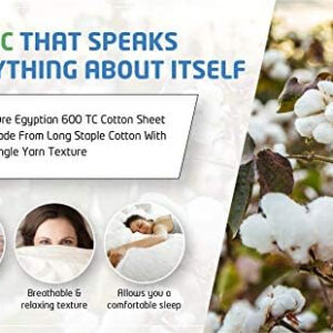 6888ab95871a6a75349e74500473bccebffa9fdff9f5e56e2b054.jpg PLUSHY COMFORT Luxury Full Sleeper Sofa Bed Sheet Set, I100% Egyptian Cotton, 600 Thread Count - Ivory Plain Color, Soft Fabric, Size (54 x 72 +6 Inch Deep Pocket), 4 Pcs Sleeper Sofa Sheet Set