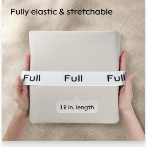 Niagara 4 Pack Bed Sheet Organizer and Storage Label Bands - Fully Elastic Stretchable Linen Closet Organizers and Storage - Bed Sheet Organizer Bands for Bed Sheets, Duvets, Quilts, Linen (Full)