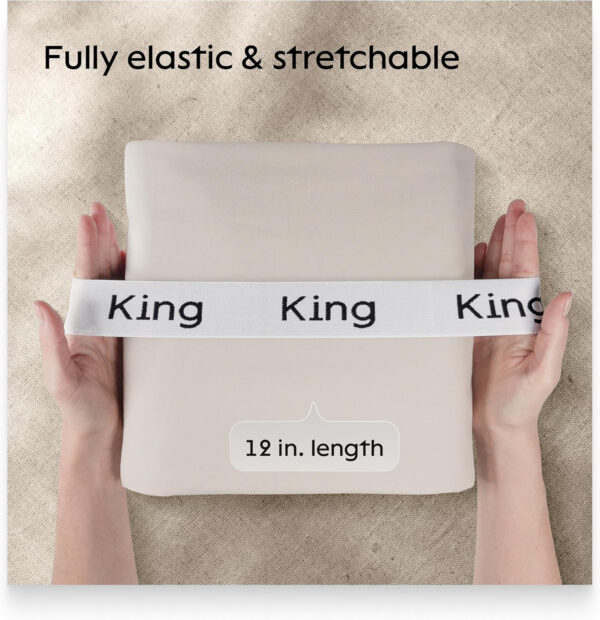 Niagara 4 Pack Bed Sheet Organizer and Storage Label Bands - Fully Elastic Stretchable Linen Closet Organizers and Storage - Bed Sheet Organizer Bands for Bed Sheets, Duvets, Quilts, Linen (Full)