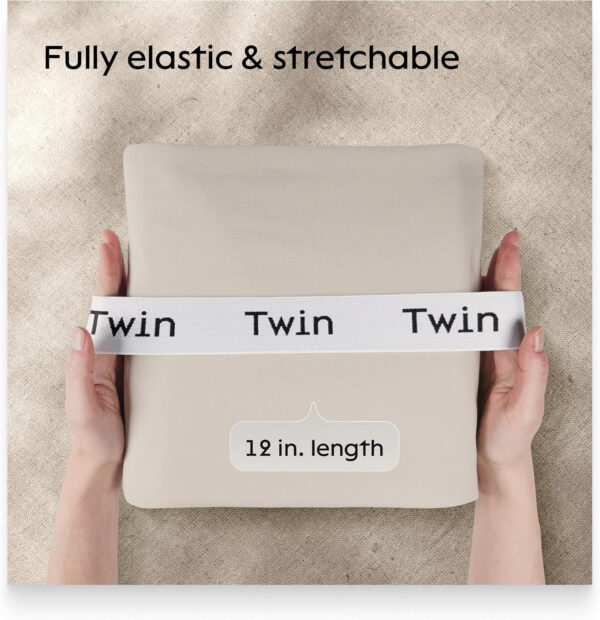 Niagara 4 Pack Bed Sheet Organizer and Storage Label Bands - Fully Elastic Stretchable Linen Closet Organizers and Storage - Bed Sheet Organizer Bands for Bed Sheets, Duvets, Quilts, Linen (Full)