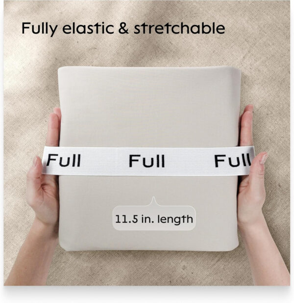 Niagara 4 Pack Bed Sheet Organizer and Storage Label Bands - Fully Elastic Stretchable Linen Closet Organizers and Storage - Bed Sheet Organizer Bands for Bed Sheets, Duvets, Quilts, Linen (Full)