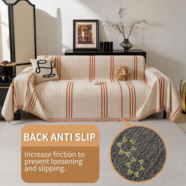 Boho Non Slip Covers Sofa Covers for 3 Cushion Chenille Dog Pet Couch Protector Washable Anti-Slip Sectional Couch Cover Tassels L Shaped Sofa Cover