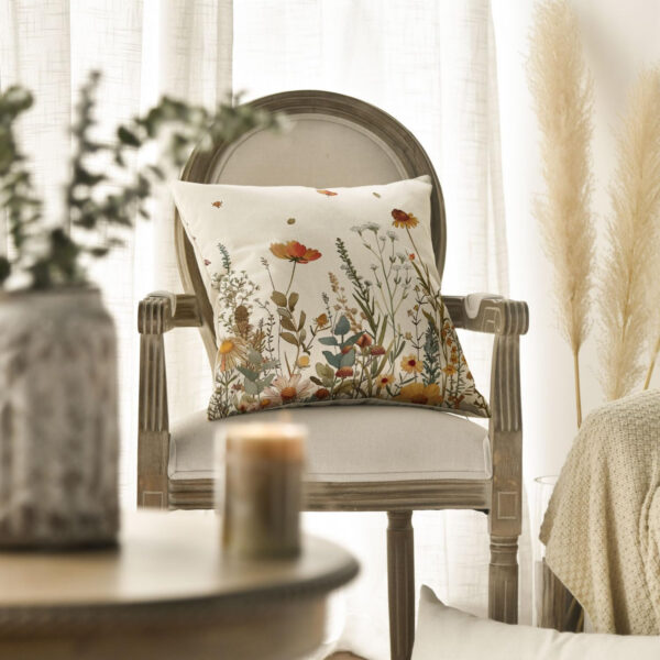 AVOIN colorlife Fall Flowers Throw Pillow Cover 12x20 Inch, Seasonal Autumn Floral Thanksgiving Harvest Cushion Case Decoration for Sofa Couch