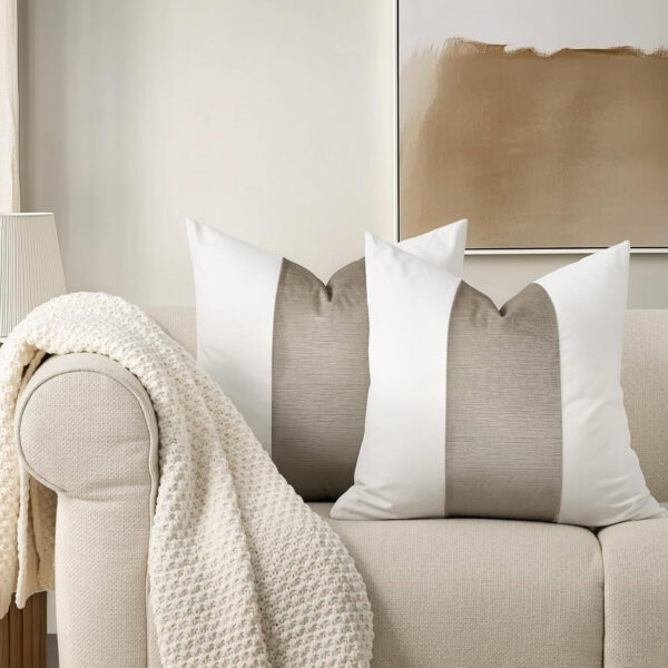 6888af6d7f7cf00a6532574530f573153bec10fe61b3c176e752d.jpg EVERGRACE x Kinsey Walsh Signature Velvet Panel Cotton Pillow Covers Set of 2, Decorative Pillow Covers 22"x22" for Couch, Square Cushion Cases for Sofa Bedroom Living Room, Blue Topaz