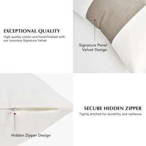 6888af6f25e73930904009487b7a1ef3d36aee01be1130d1600ab.jpg EVERGRACE x Kinsey Walsh Signature Velvet Panel Cotton Pillow Covers Set of 2, Decorative Pillow Covers 22"x22" for Couch, Square Cushion Cases for Sofa Bedroom Living Room, Blue Topaz