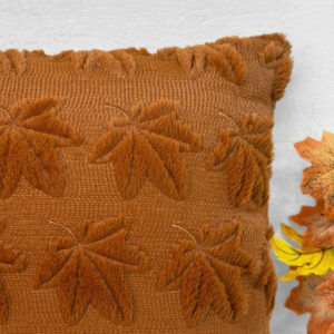 MEHOFOND Fall Pillow Covers 18x18 Set of 2 Pumpkin Decorations Autumn Soft Plush Faux Fur Throw Pillow Cases 3D Embroidered Thanksgiving Harvest Cushion Case for Sofa Bedroom Living Room Home Decor