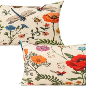 6888b0cfc85d342ff9c9019e8cd789afb7bc6f939b24f804e90c9.jpg All Smiles Outdoor Patio Throw Pillow Covers 18x18 Set of 4 Spring Summer Garden Flowers Farmhouse Décor Outside Furniture Bench Chair Decorative Cushion Cases for Swing Deep Seat Bed Couch Sofa