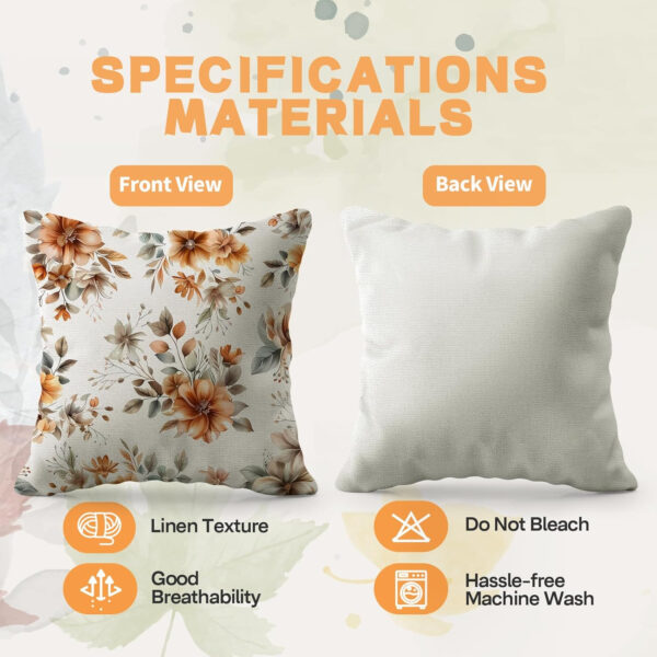 Fall Floral Throw Pillow Covers 18 x 18 Inch Autumn Garden Flowers Hummingbird Decorative Pillows Outdoor Cushion Cases for Couch Sofa Home Decor Set of 4