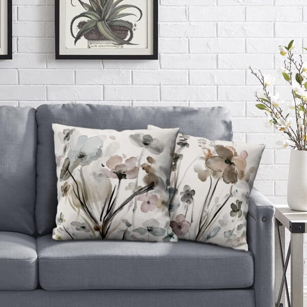 6888b2434e571cfcbff2c69f75dd447ee57b30a677fb95ac2d401.jpg KKVEE Flower Throw Pillow Covers 18x18 Set of 2, Flowers Pillow Cushion Cases, Modern Decorative Square Pillowcases for Sofa Couch Bedroom Living Room Car