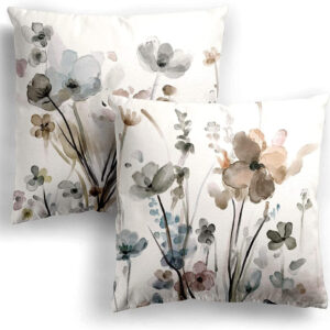 6888b2515e316e6d8e5ffb9a036855cdfbfb8f2d8e7e5504bf2a6.jpg KKVEE Flower Throw Pillow Covers 18x18 Set of 2, Flowers Pillow Cushion Cases, Modern Decorative Square Pillowcases for Sofa Couch Bedroom Living Room Car