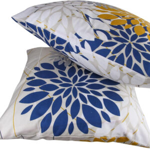 6888b2702d9b5e15a6446eda1f6c5e2a7c0b01fc030d2c3a468e9.jpg KKVEE Flower Throw Pillow Covers 18x18 Set of 2, Flowers Pillow Cushion Cases, Modern Decorative Square Pillowcases for Sofa Couch Bedroom Living Room Car