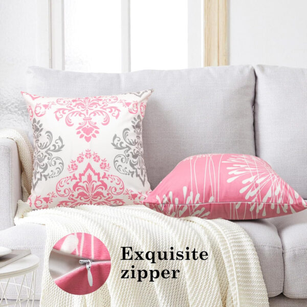 Coliuso Decorative Throw Pillow Covers 18x18 Set of 4, Grey and White Modern Simple Square Pillow Case Cushion Cover for Sofa Couch Farmhouse Outdoor Living Room (Gray and White, 18" x18")