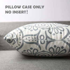 Coliuso Decorative Throw Pillow Covers 18x18 Set of 4, Grey and White Modern Simple Square Pillow Case Cushion Cover for Sofa Couch Farmhouse Outdoor Living Room (Gray and White, 18" x18")