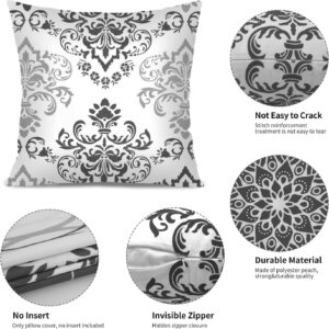 Coliuso Decorative Throw Pillow Covers 18x18 Set of 4, Grey and White Modern Simple Square Pillow Case Cushion Cover for Sofa Couch Farmhouse Outdoor Living Room (Gray and White, 18" x18")