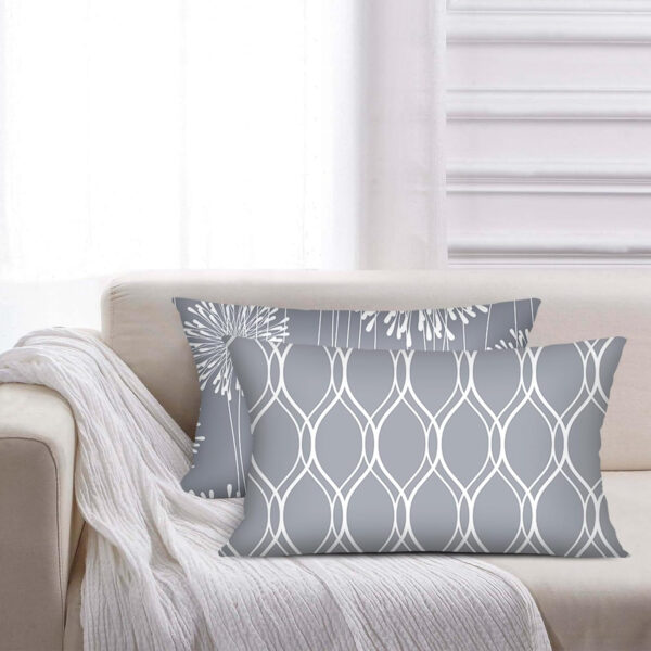 Coliuso Decorative Throw Pillow Covers 18x18 Set of 4, Grey and White Modern Simple Square Pillow Case Cushion Cover for Sofa Couch Farmhouse Outdoor Living Room (Gray and White, 18" x18")