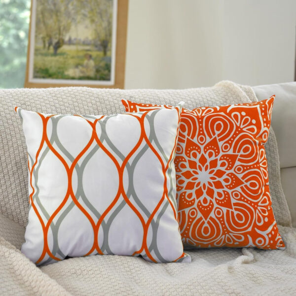 Coliuso Decorative Throw Pillow Covers 18x18 Set of 4, Grey and White Modern Simple Square Pillow Case Cushion Cover for Sofa Couch Farmhouse Outdoor Living Room (Gray and White, 18" x18")