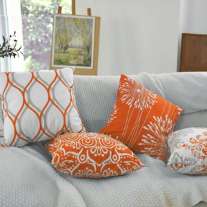 Coliuso Decorative Throw Pillow Covers 18x18 Set of 4, Grey and White Modern Simple Square Pillow Case Cushion Cover for Sofa Couch Farmhouse Outdoor Living Room (Gray and White, 18" x18")