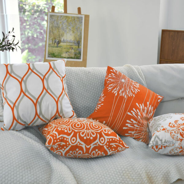 Coliuso Decorative Throw Pillow Covers 18x18 Set of 4, Grey and White Modern Simple Square Pillow Case Cushion Cover for Sofa Couch Farmhouse Outdoor Living Room (Gray and White, 18" x18")